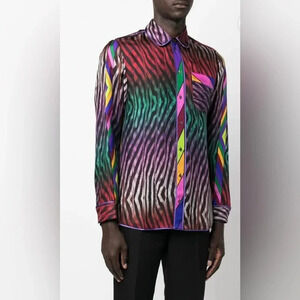 PIERRE-LOUIS MASCIA "ALOE" SHIRT IN MULTICOLORED SILK